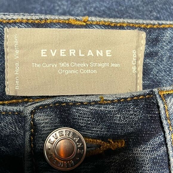 Everlane The Curvy 90s Cheeky Straight Jean Deep Atlantic Blue 26 Crop NWOT - Picture 11 of 12